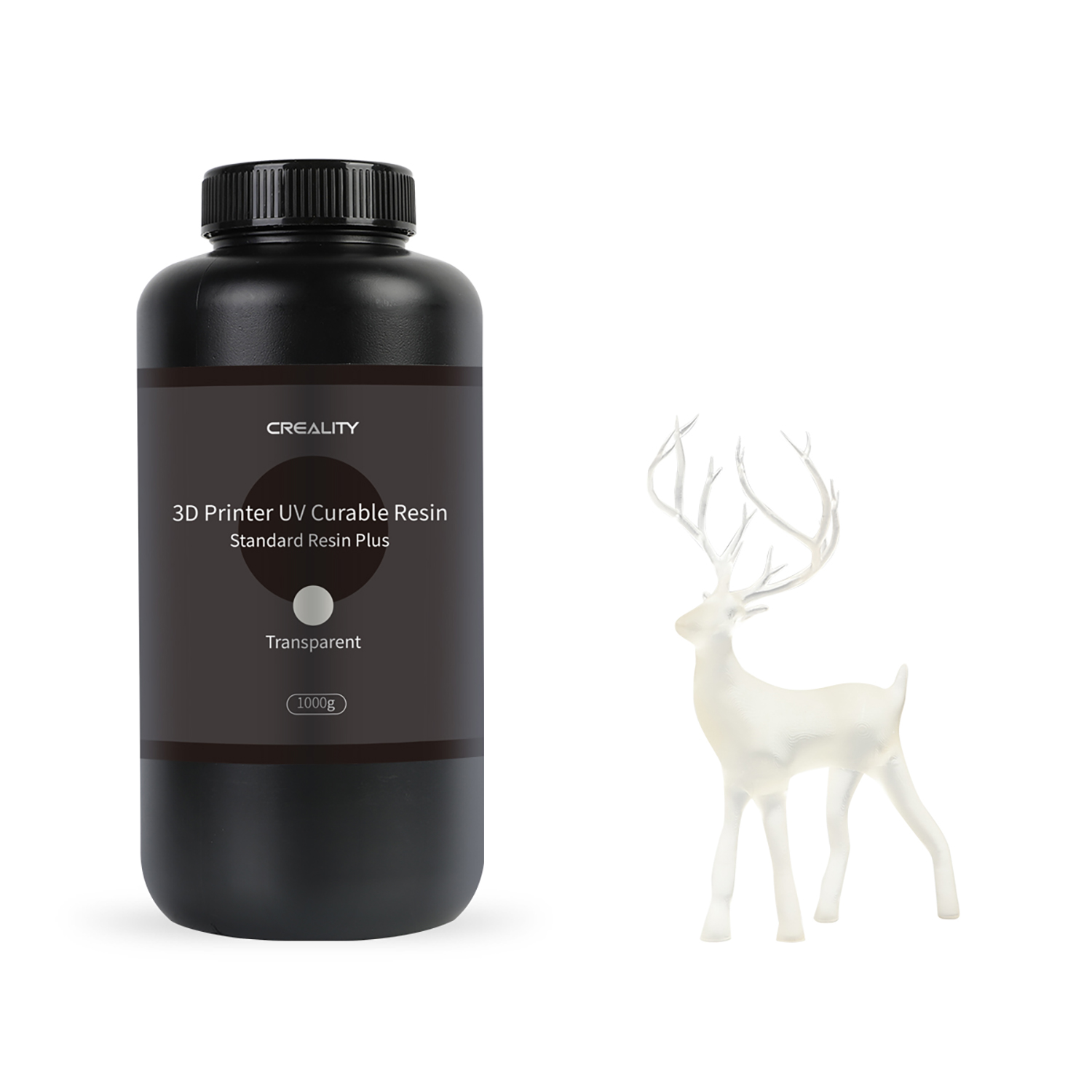 Resina Creality tipo Estándar Plus Transparente para piezas con acabado cristalino en impresoras de resina