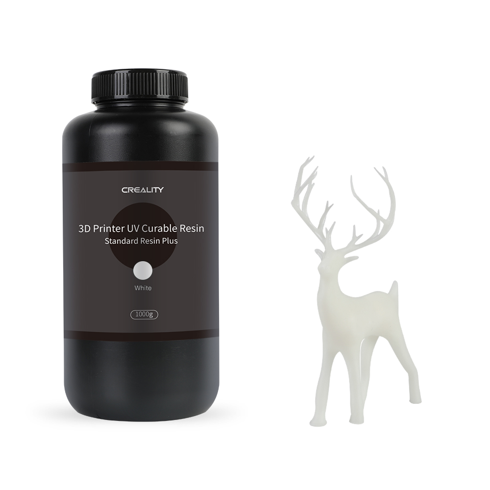 Botella de Resina Creality Standard Plus color Blanco para impresión 3D de alta precisión y acabado mate suave