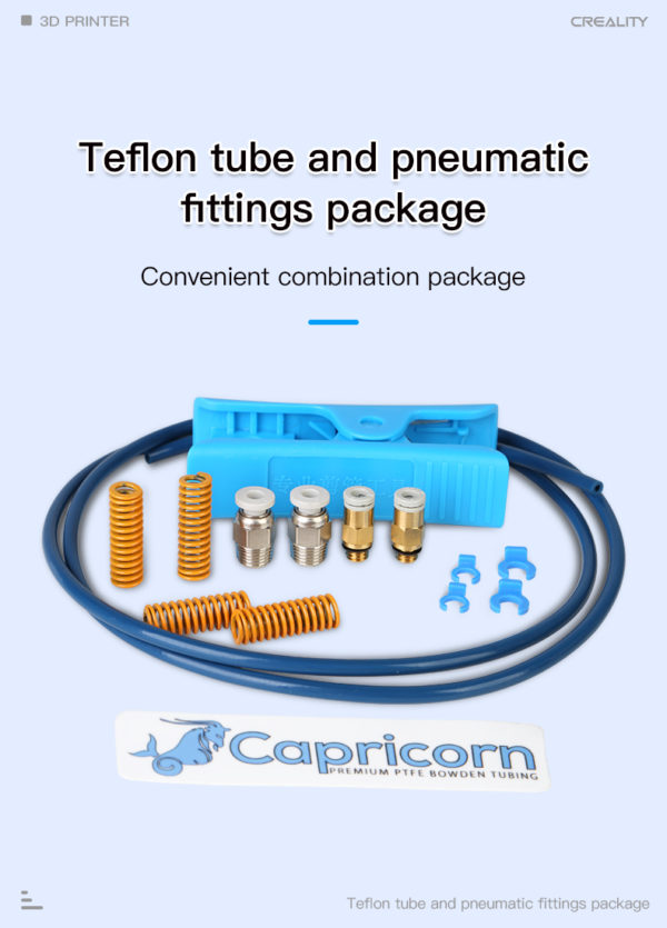 Capricorn teflon tube and pneumatic. teflon capricorn extrusor impresora 3D creality. Encuentranos como cmprodemaq