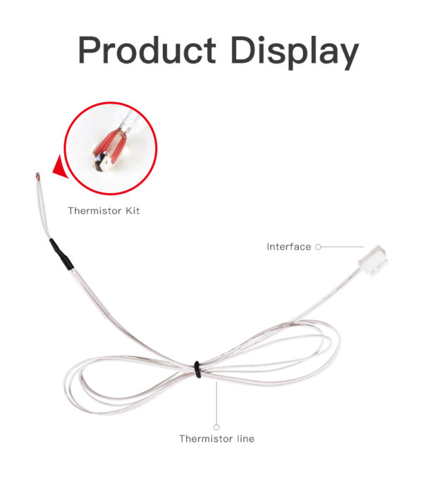 Sensor Temperatura impresora 3D modelo del termistor 100k 3950 UL1332-24AWG compatible con modelos Ender 3, 3S, 3Pro, 3Max y compatible con otros modelos.