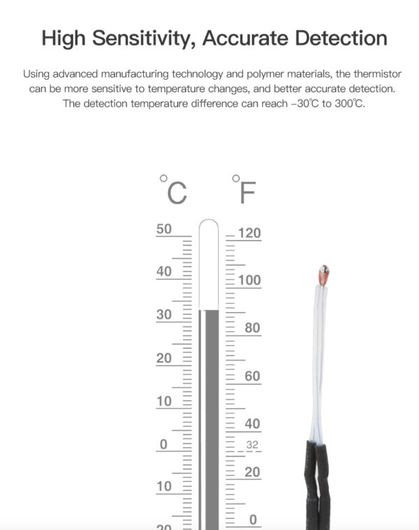 Sensor Temperatura impresora 3D modelo del termistor 100k 3950nUL1332-24AWG