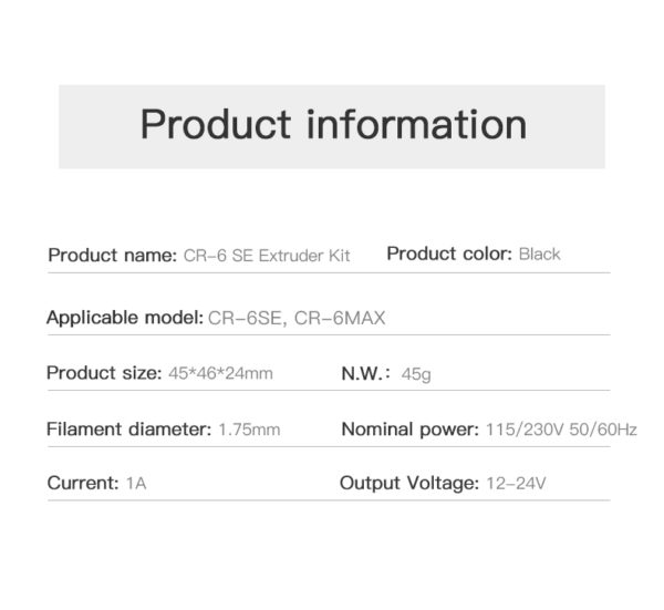 Extrusor compatible con el modelo CR-6 SE