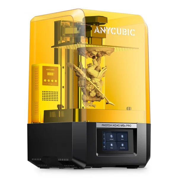 La Anycubic Photon Mono M5s Pro cuenta con una pantalla HD de 10,1", calentador y purificador de aire, con una velocidad media de 105mm/h.