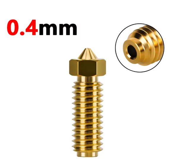 Boquillas de latón de alta precisión de 0.4mm, diseñadas para capas finas y detalles minuciosos en materiales como PLA.