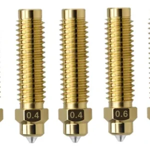boquillas de repuesto para la impresora 3D ELEGOO Centauri Carbon, incluyendo diámetros de 0.2, 0.4, 0.6 y 0.8 mm para diferentes niveles de resolución y velocidad