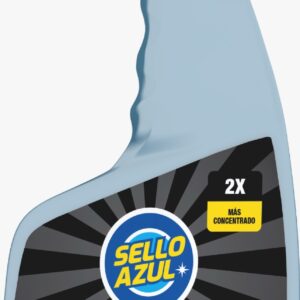 Desengrasante profesional Sello Azul con atomizador de 500ml, perfecto para aplicar directamente sobre piezas móviles, engranajes y herramientas de precisión para eliminar grasa y suciedad acumulada