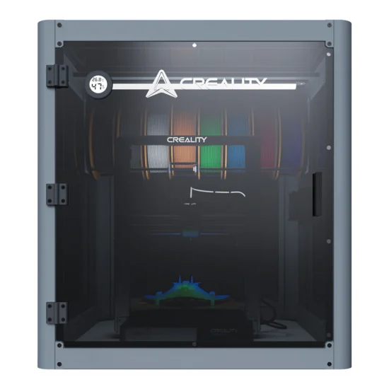 cubierta multifuncional Creality con ventana transparente, diseñada para mantener la temperatura constante y proteger la impresora 3D del polvo