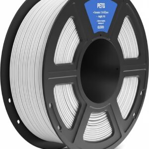 Bobina de 1kg de filamento PETG Blanco marca ELEGOO, ideal para piezas funcionales que requieren durabilidad, resistencia química y un acabado limpio en color sólido