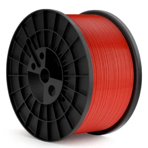 Bobina de 5kg de filamento Rapid PLA+ de ELEGOO en color rojo, diseñado para impresoras 3D de alta velocidad. Ofrece una autonomía extendida para proyectos industriales, excelente adhesión de capas y un bobinado de precisión anti-enredos