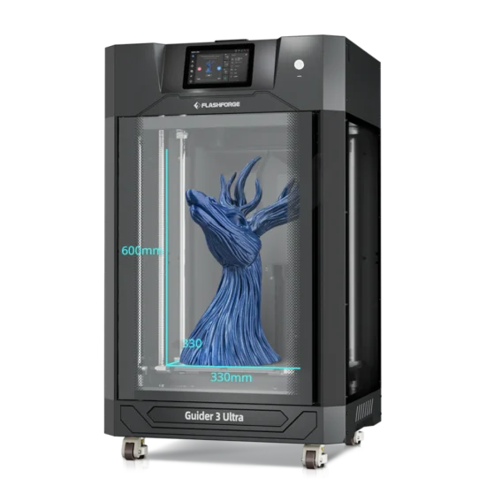 Flashforge Guider 3 Ultra, una impresora 3D profesional cerrada diseñada para producción continua con doble extrusor y alta velocidad