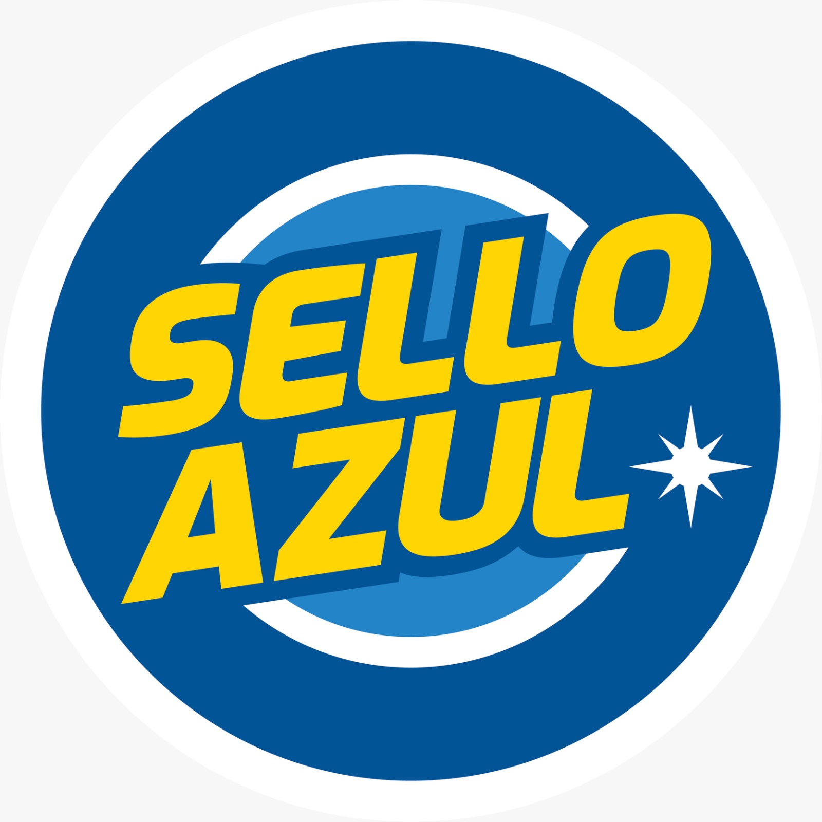 Logotipo oficial de Sello Azul, marca líder en Ecuador de productos químicos y de limpieza, garantizando higiene y seguridad en el entorno de trabajo.