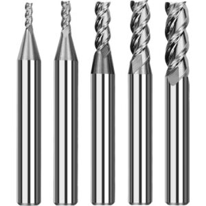 Juego de 5 fresas industriales de 6mm especializadas para el mecanizado de metales y materiales técnicos de alta dureza