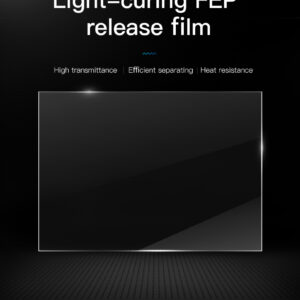 Primer plano de la lámina FEP interactuando con la fuente de luz, asegurando que la energía UV llegue intacta a la resina