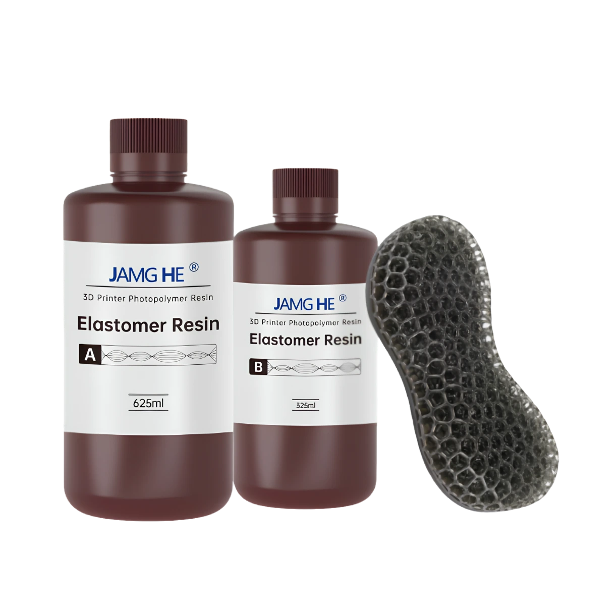 Botellas de resina elastómera Jamg He, diseñadas para proteger el material de la luz UV