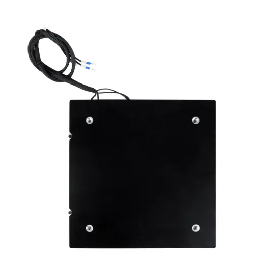 Vista superior completa de la plataforma de la cama caliente original de Creality para la impresora K2 SE, mostrando su superficie lisa de aluminio