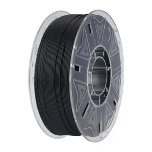 Bobina de filamento técnico Hyper PA6-CF de Creality, mostrando el acabado negro mate texturizado característico del nailon reforzado