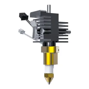 Vista general del hotend cerámico original para Creality Ender 3 V4, equipado con su capuchón de silicona aislante y cables conectores de fábrica