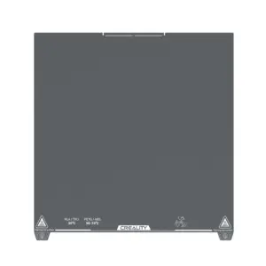 Vista superior completa de la plataforma flexible de acero resorte (Mesa Fría) de 370x370 mm original de Creality para la impresora K2 Plus