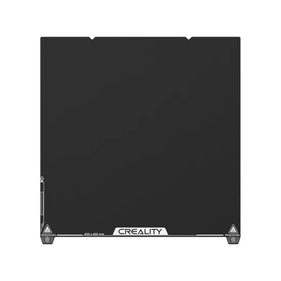 Vista superior de la cama original de Creality para Ender 5 Max, mostrando la superficie instalada de fábrica