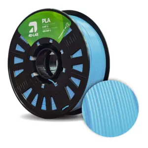 Filamento PLA de color azul pastel de 4DLAB, ideal para juguetes, decoración infantil y maquetas estéticas