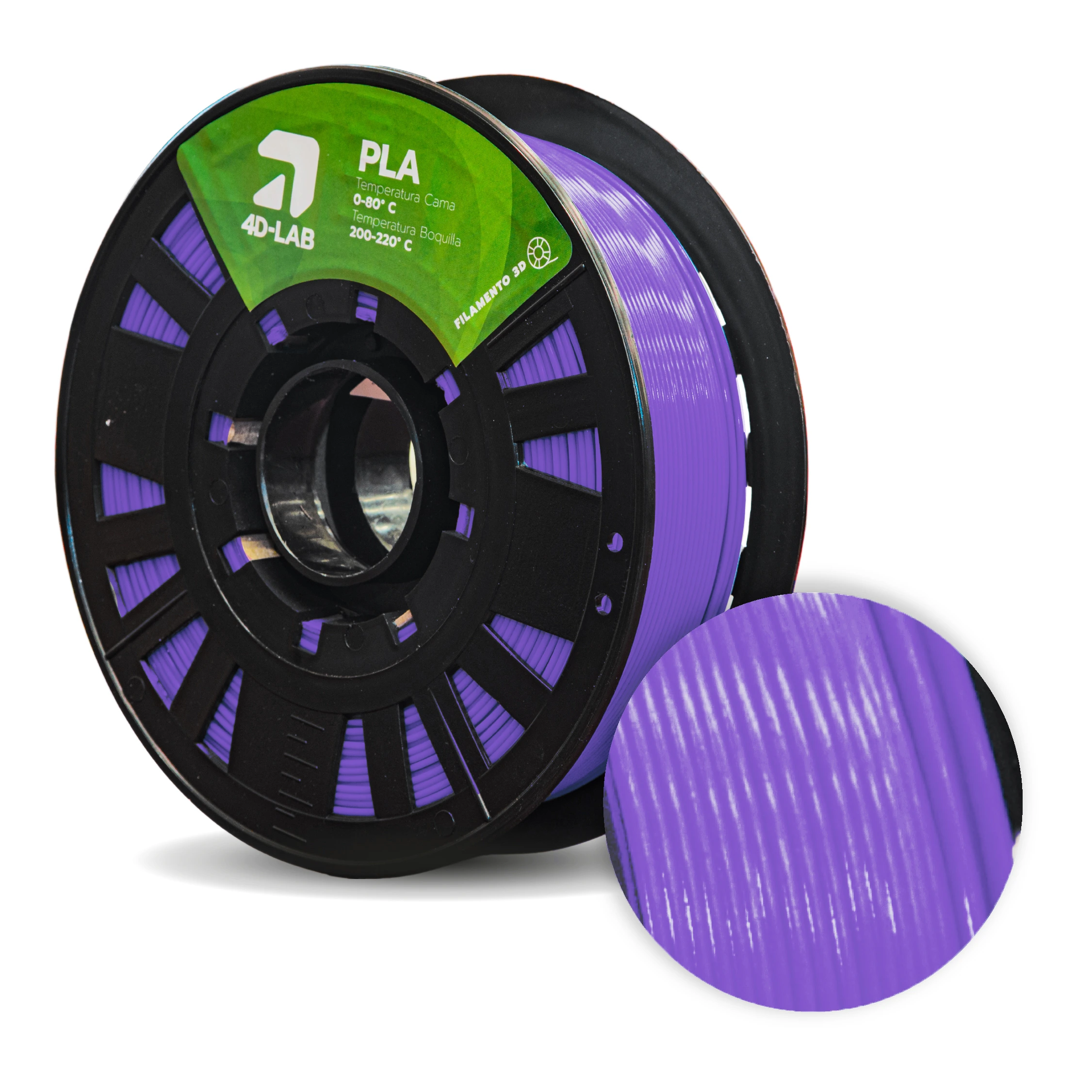 Edición especial de filamento PLA morado de la marca 4DLAB con una formulación cromática enriquecida