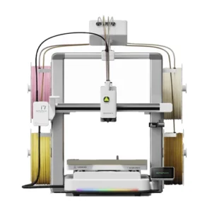 Vista frontal completa de la impresora 3D Sparkx i7 Nano Combo con el sistema de alimentación multimaterial CFS NANO