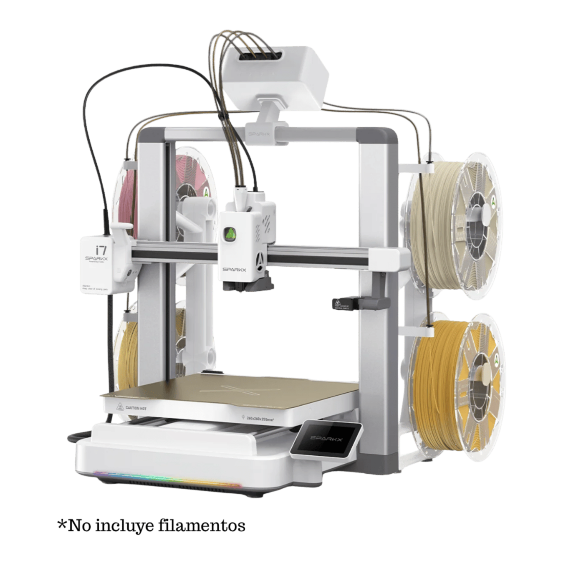 Vista lateral de la impresora 3D Sparkx i7 Nano Combo, mostrando la rigidez de su chasis