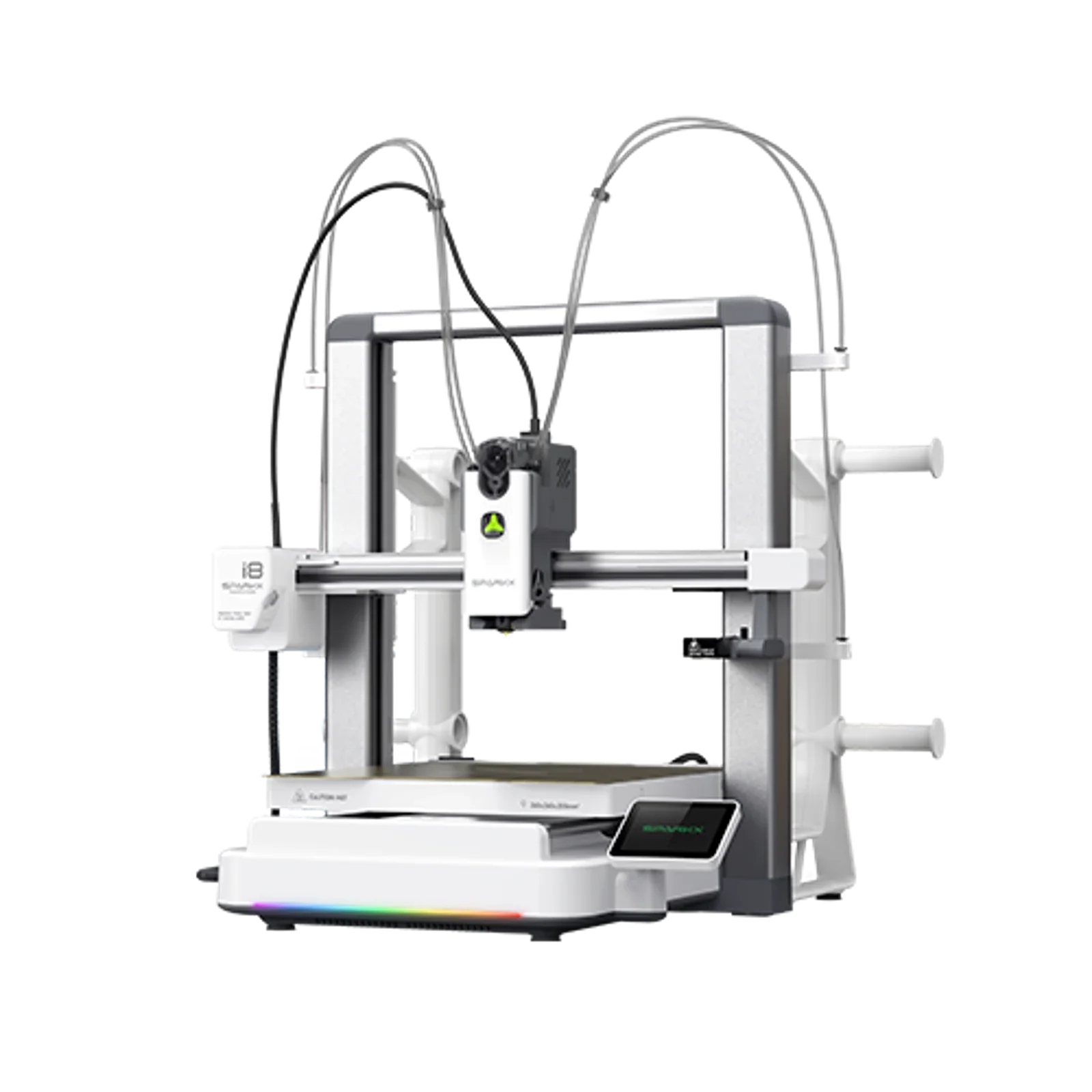 Perfil lateral derecho de la impresora 3D Sparkx i8 Combo, mostrando la rigidez de los paneles de aislamiento térmico y la estructura de disipación