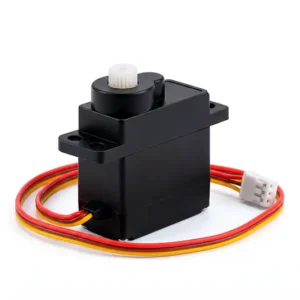 Servomotor de repuesto para Elegoo Centauri Carbon 2, mostrando su eje de transmisión, chasis negro y cable con conector.