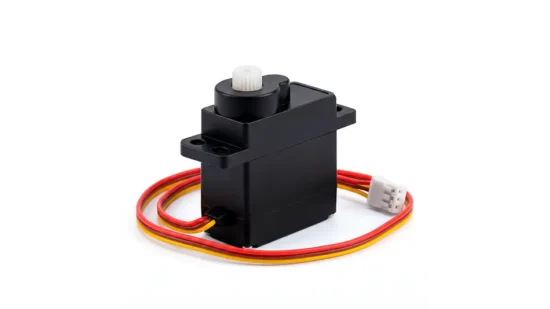Servomotor de repuesto para Elegoo Centauri Carbon 2, mostrando su eje de transmisión, chasis negro y cable con conector.